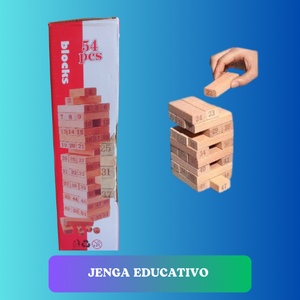 Jenga educativo .jenga de madera con numeros